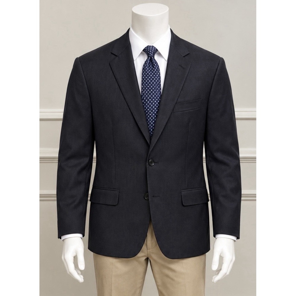 MADISON Men's Sport Coat Blazer Jacket Navy Blue Wool 44R 2 Button Professional